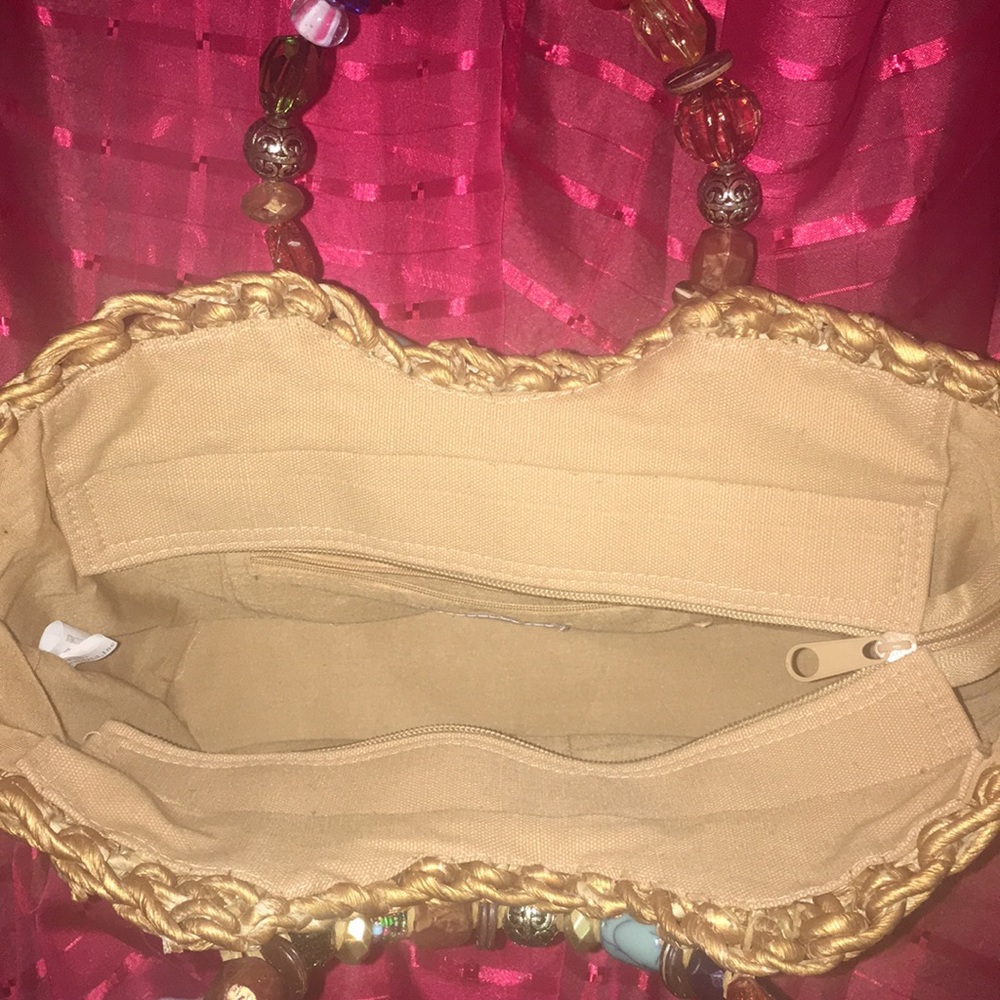 GORGEOUS Golden Straw Tote - Picture 2 of 4